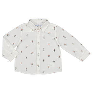 Mayoral 2188-63 White Button Down with Winter Bears