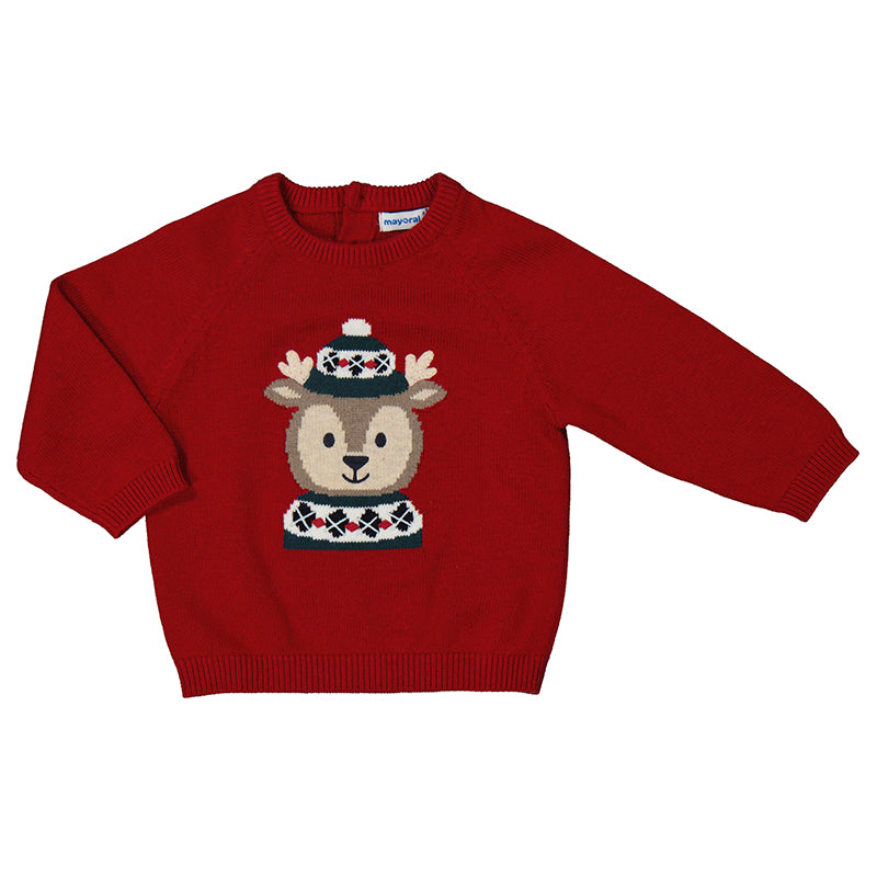 Mayoral 2310-71 Cherry Red Reindeer Sweater (HE)