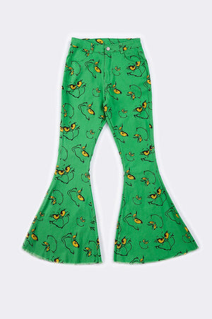 Abbie & Evie Green Christmas Character Bell Jeans Mommy and Me 220612