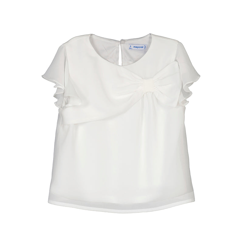 Maryoral 3182-061 White Lined Organza Dressy Blouse (STHE)