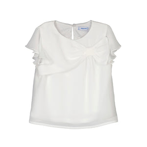 Maryoral 3182-061 White Lined Organza Dressy Blouse (STHE)