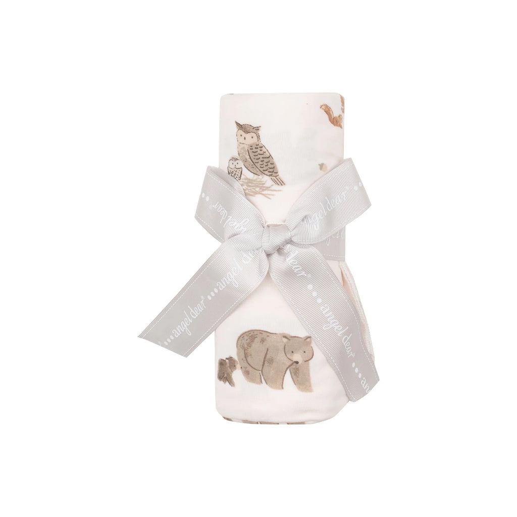 Angel Dear Mixed Woodland Animals Pink Swaddle Blanket (STHE)