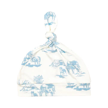 Angel Dear, Farm Toile Blue-Knotted Hat