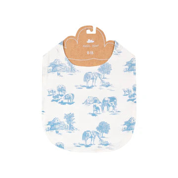 Angel Dear, Farm Toile Blue Bib