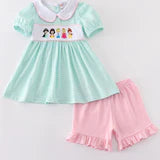 Abby&Evie Disney Mint Green Princess Short Set 403267 (HE)