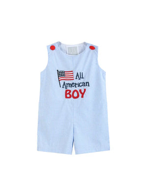 Lil Cactus "All American Boy" Blue Gingham Shortalls