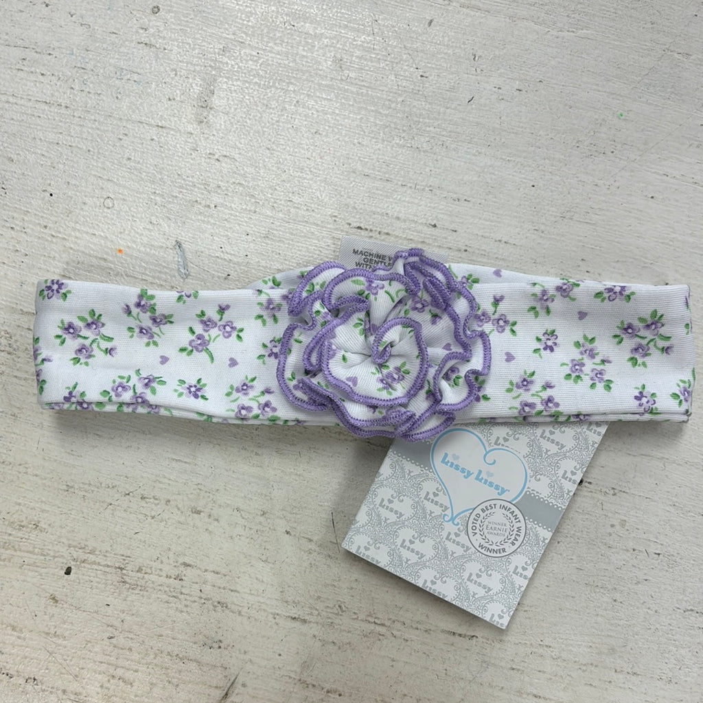 Kissy Kissy KG5066050 Girl Baby Headband Lilac Purple Floral Pima Cotton (STHE)