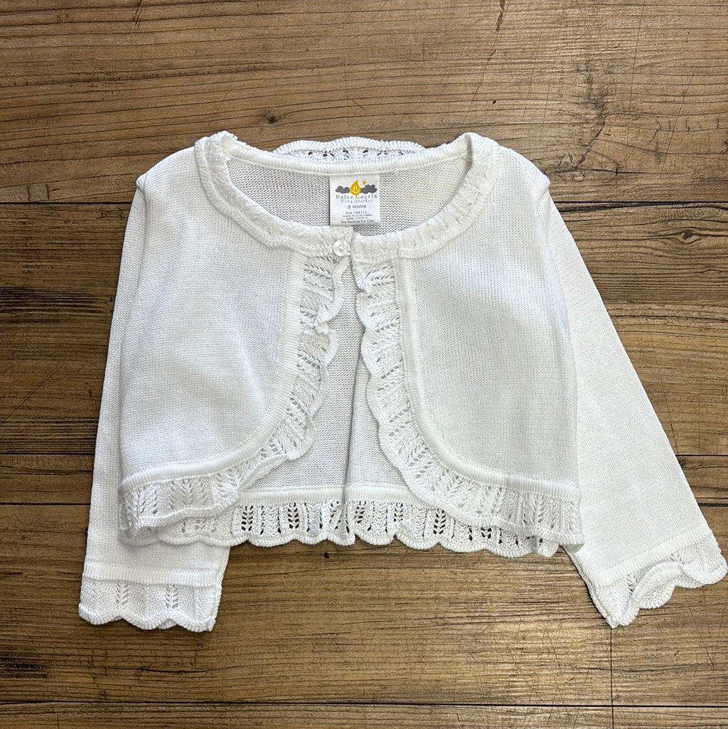 Dolce Goccia White Sweater with Lace 1516