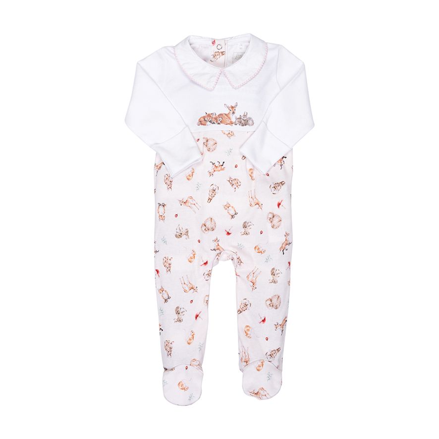 Wrendale Design 'LITTLE FOREST' WOODLAND ANIMAL PRINT SLEEPSUIT (STHE)