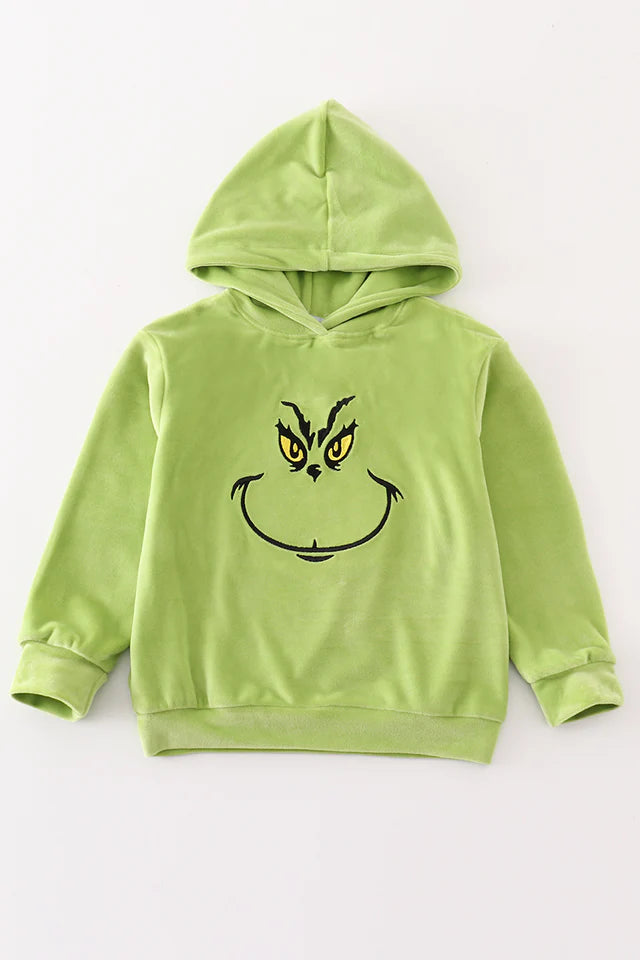 Abbie & Evie Green Velvet Christmas Character Hoodie MC405279 (STHE)