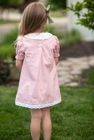 Wren & James Pink Embroidered Lace Collar Spring Easter Dress