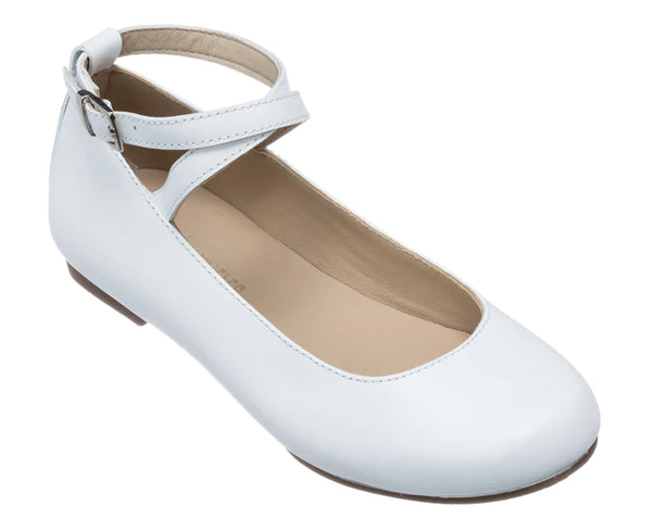 White ballet flats with hotsell ankle strap